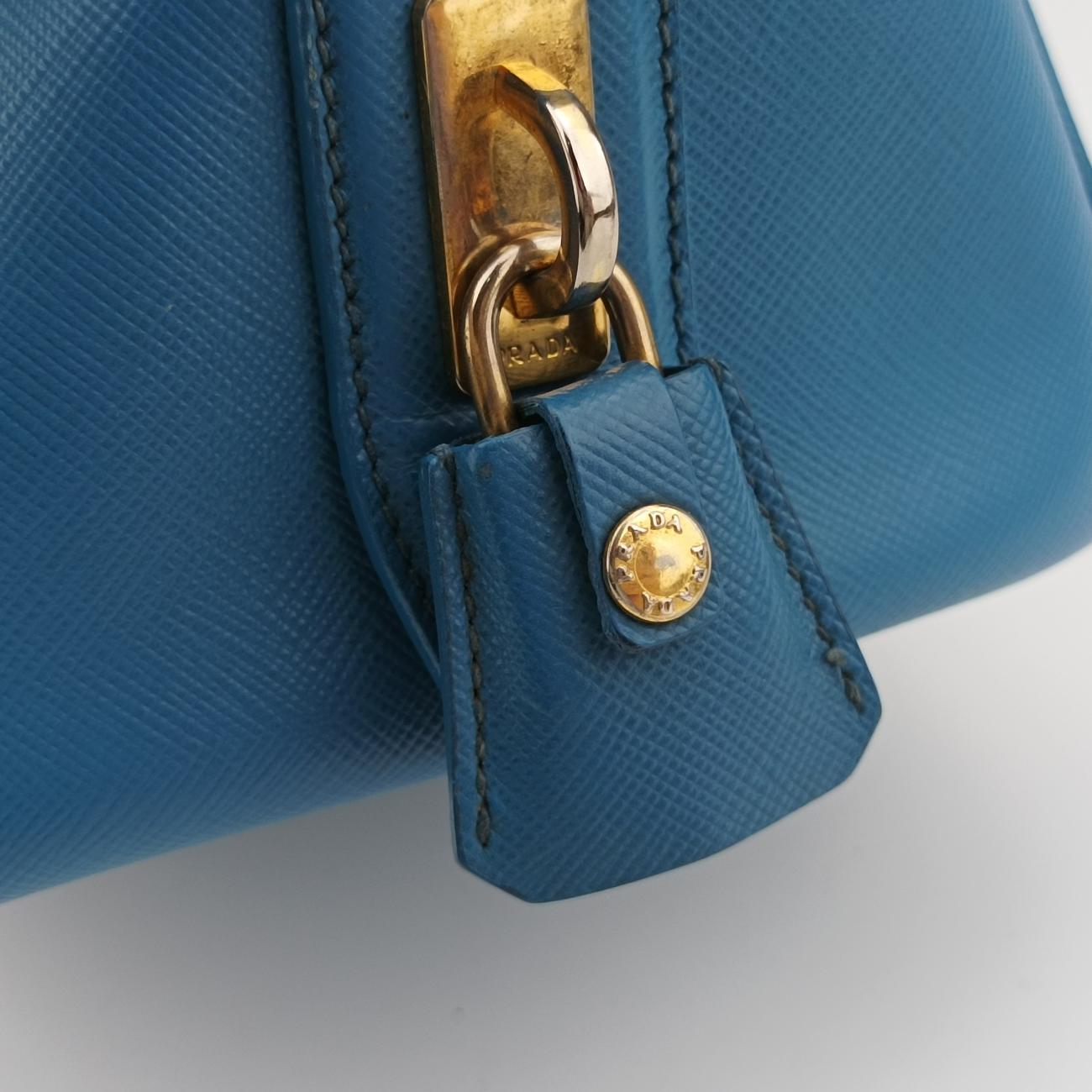 Lux Bowler Bag Blue SAFFIANO Leather 31/Fラックス ボウラーバッグ ブルー サフィアーノレザー 31/F