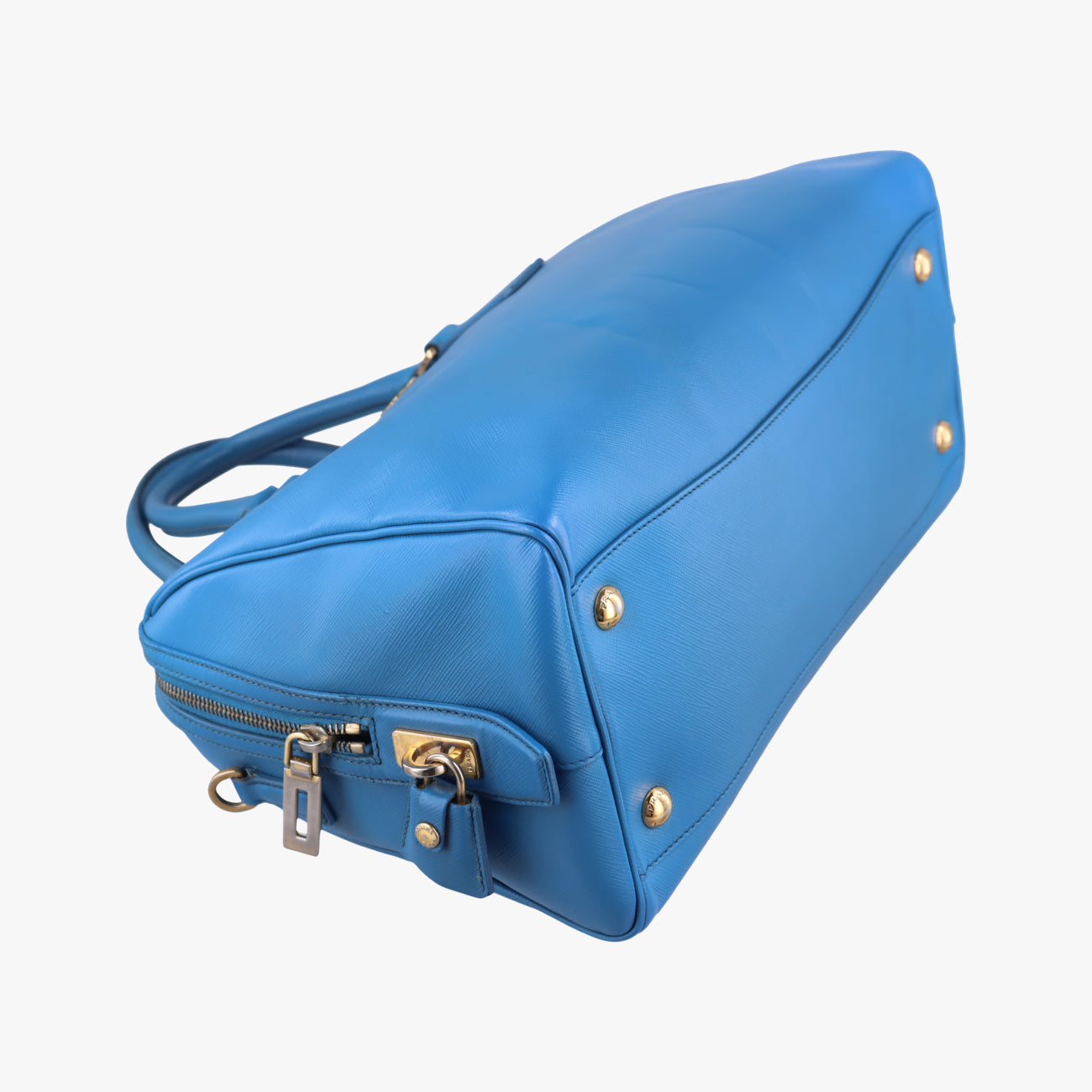 Lux Bowler Bag Blue SAFFIANO Leather 31/Fラックス ボウラーバッグ ブルー サフィアーノレザー 31/F