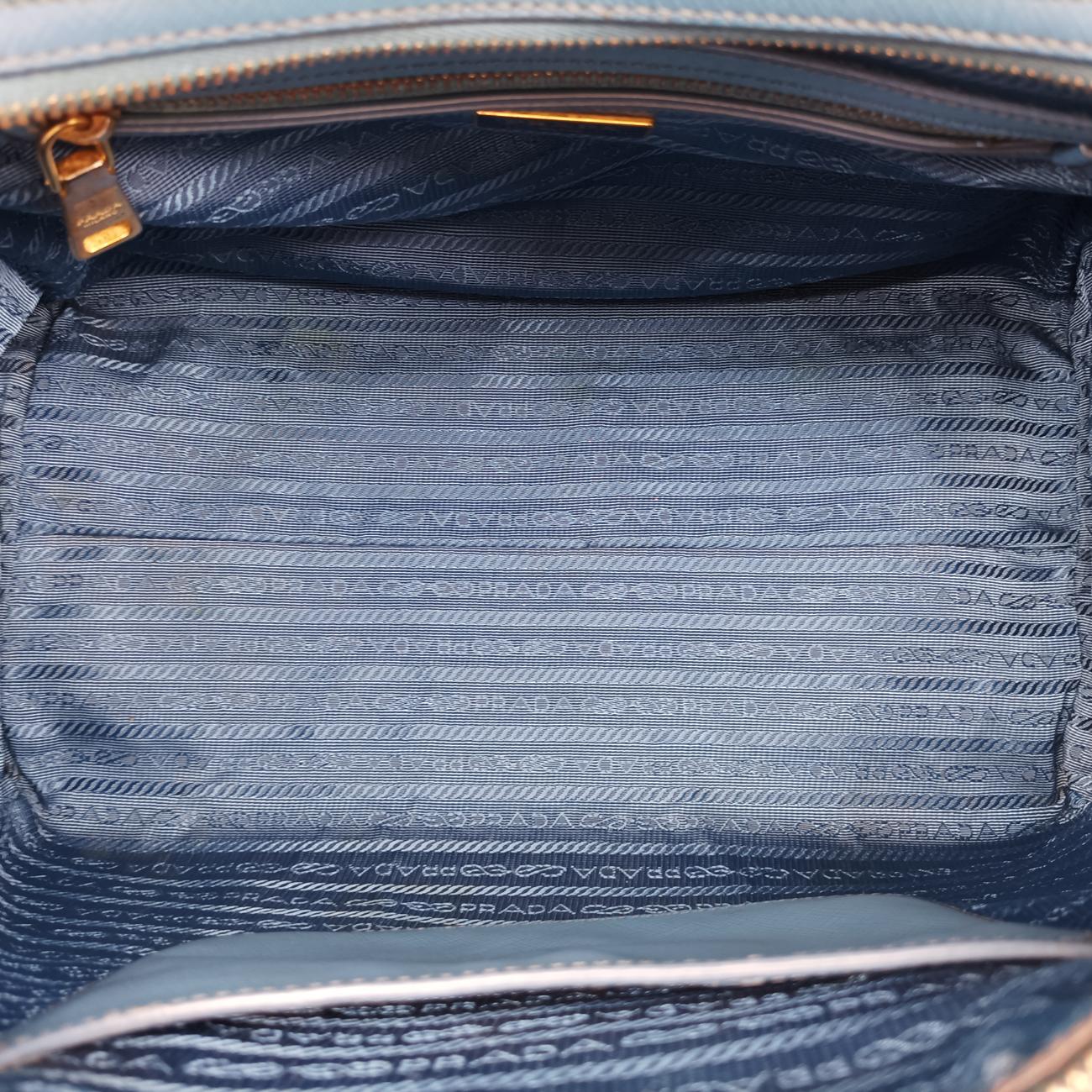 Lux Bowler Bag Blue SAFFIANO Leather 31/Fラックス ボウラーバッグ ブルー サフィアーノレザー 31/F