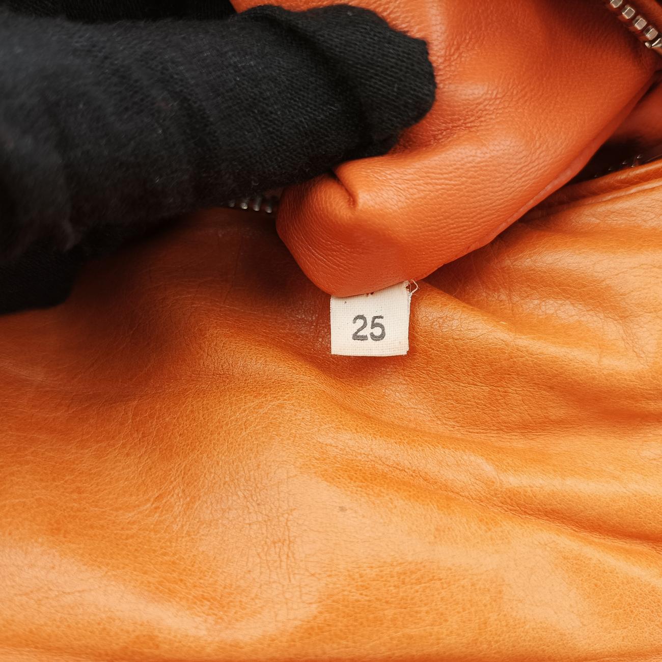 Nappa Bomber Sound Chain Flap Orange lambskin 25ナッパボマー サウンドチェーン フラップ オレンジ ラムスキン 25