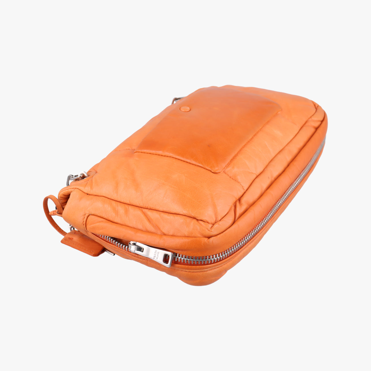 Nappa Bomber Sound Chain Flap Orange lambskin 25ナッパボマー サウンドチェーン フラップ オレンジ ラムスキン 25