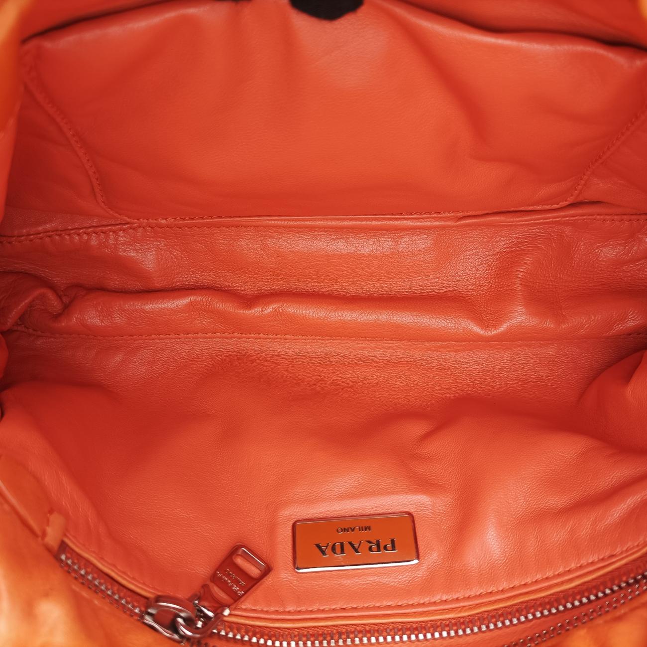 Nappa Bomber Sound Chain Flap Orange lambskin 25ナッパボマー サウンドチェーン フラップ オレンジ ラムスキン 25
