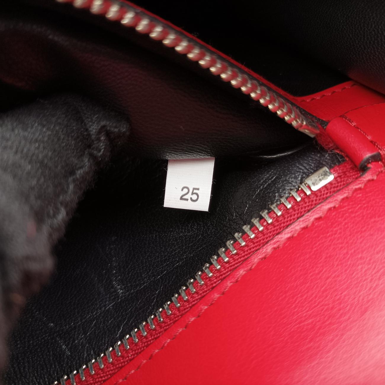 Electra Studded Red Leather x Saffiano leather 1BD120 25エレクトラ スタッズ レッド レザー×サフィアーノレザー 1BD120 25