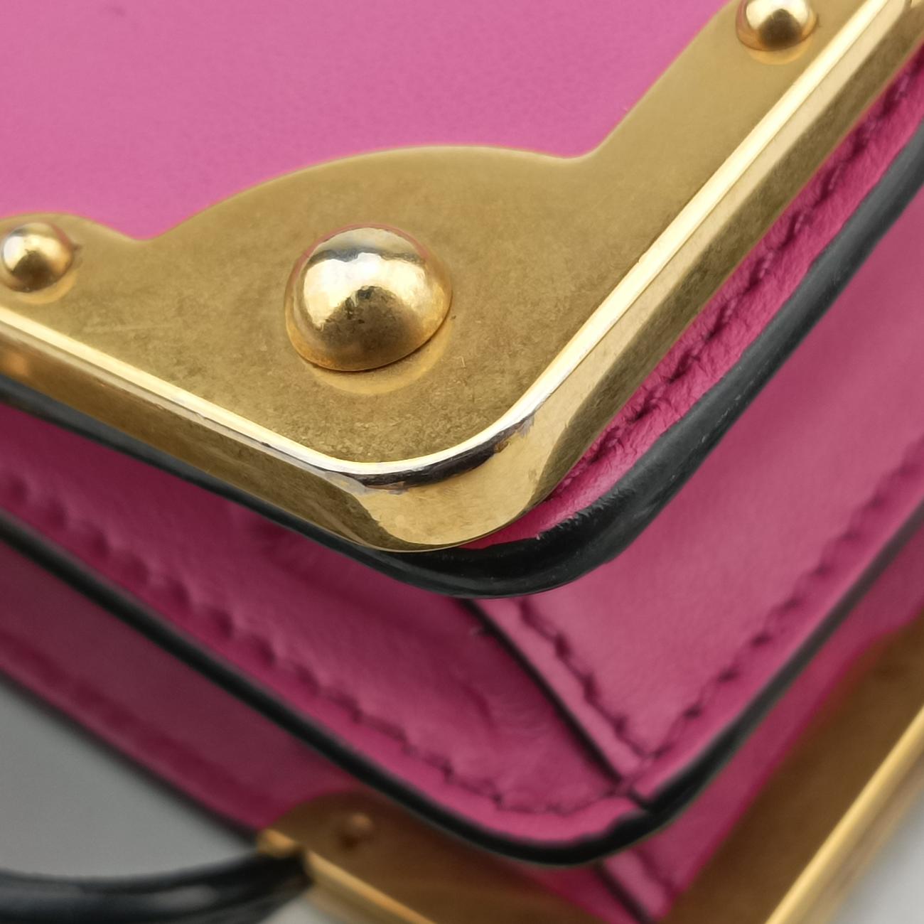 Cahier Pink×Black Leather 1BD045 25カイエ ピンク×ブラック レザー 1BD045 25