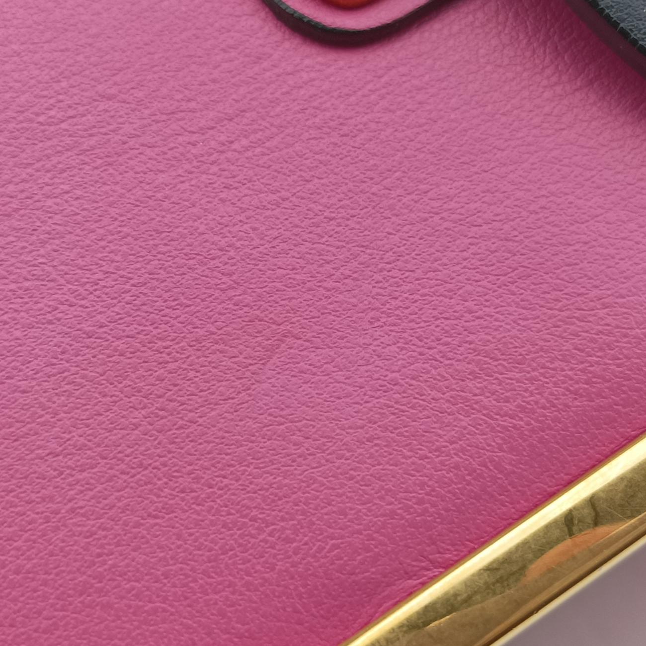 Cahier Pink×Black Leather 1BD045 25カイエ ピンク×ブラック レザー 1BD045 25