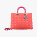 Lady Dior Orange×Pink lambskin 15-BO-0133レディディオール オレンジ×ピンク ラムスキン 15-BO-0133
