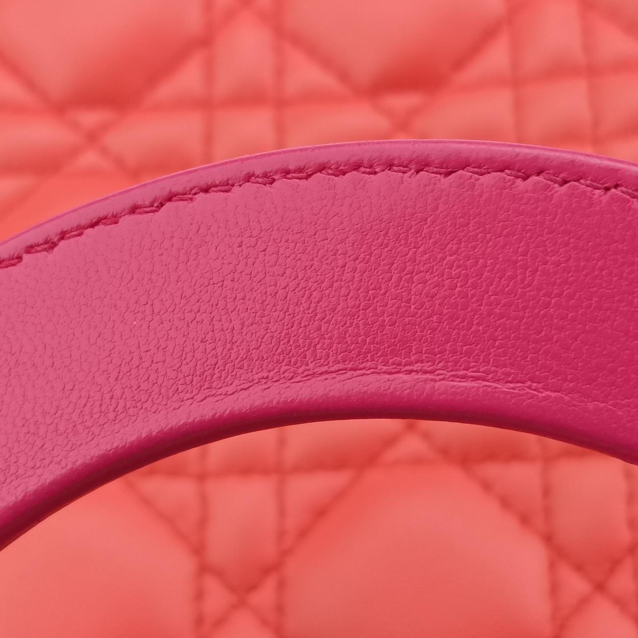 Lady Dior Orange×Pink lambskin 15-BO-0133レディディオール オレンジ×ピンク ラムスキン 15-BO-0133