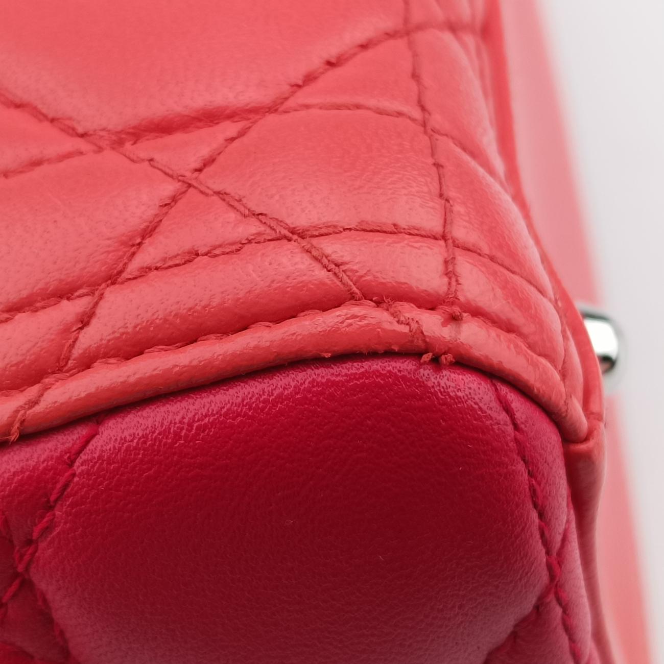 Lady Dior Orange×Pink lambskin 15-BO-0133レディディオール オレンジ×ピンク ラムスキン 15-BO-0133