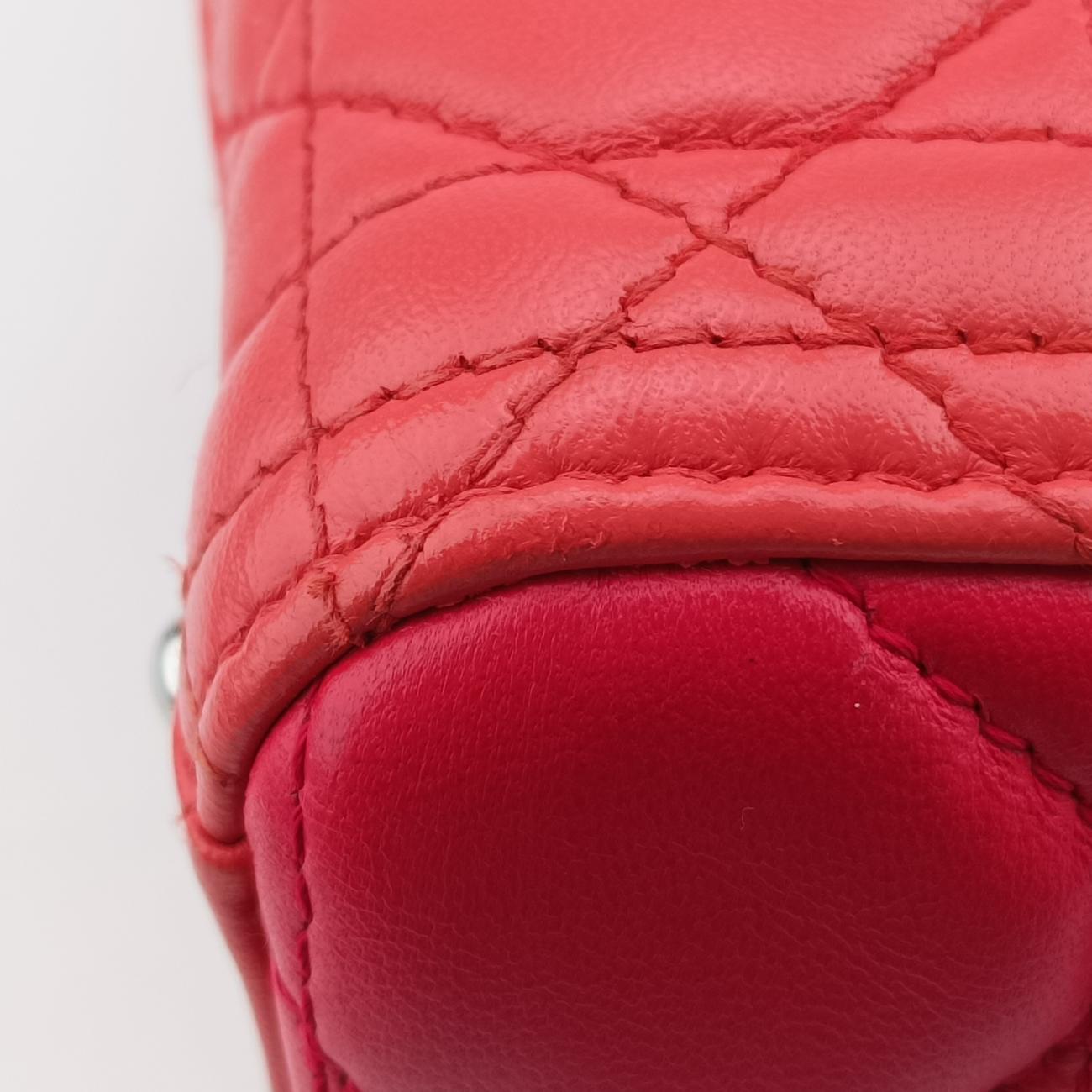 Lady Dior Orange×Pink lambskin 15-BO-0133レディディオール オレンジ×ピンク ラムスキン 15-BO-0133