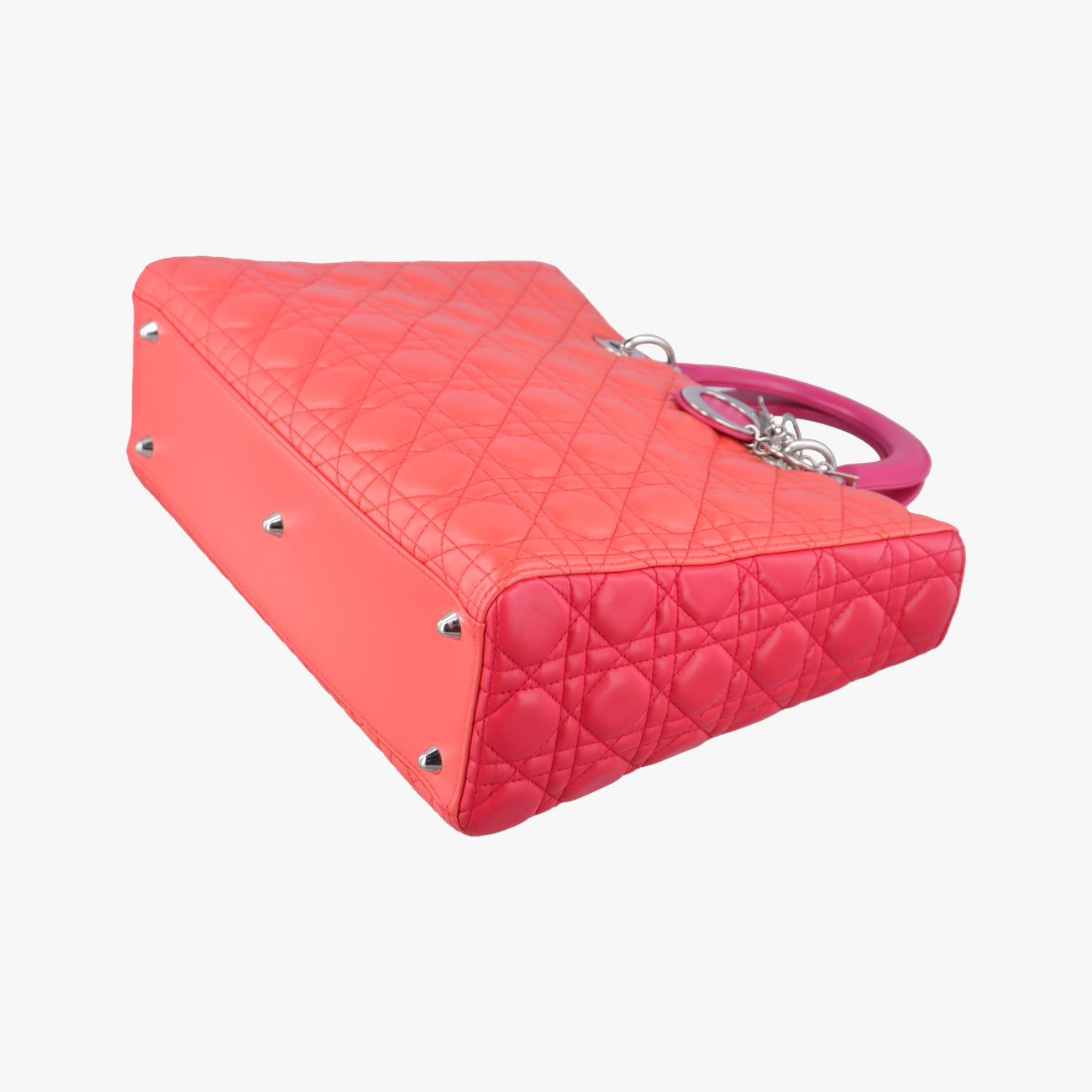 Lady Dior Orange×Pink lambskin 15-BO-0133レディディオール オレンジ×ピンク ラムスキン 15-BO-0133