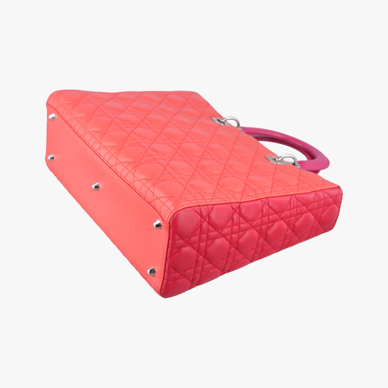 Lady Dior Orange×Pink lambskin 15-BO-0133レディディオール オレンジ×ピンク ラムスキン 15-BO-0133