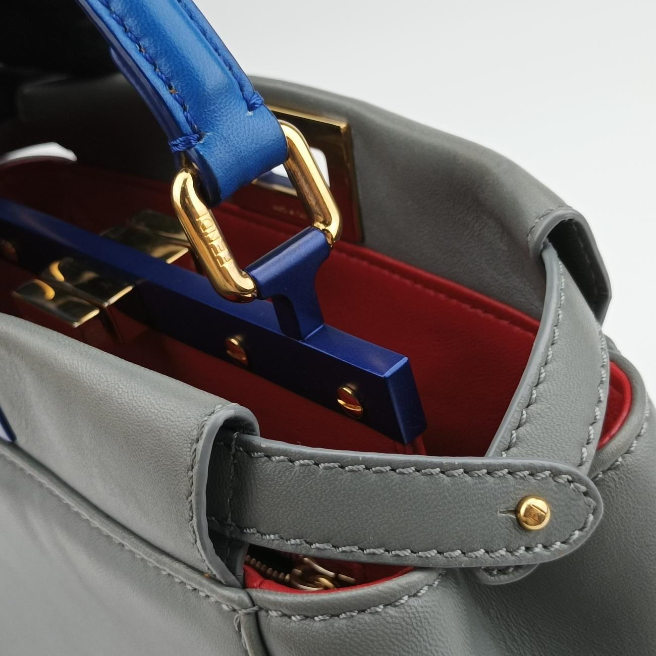 PEEKABOO Blue×Gray Leather 8BN244 8BN244-1CA-158-9290ピーカブー ミニ ブルー×グレー レザー 8BN244 8BN244-1CA-158-9290