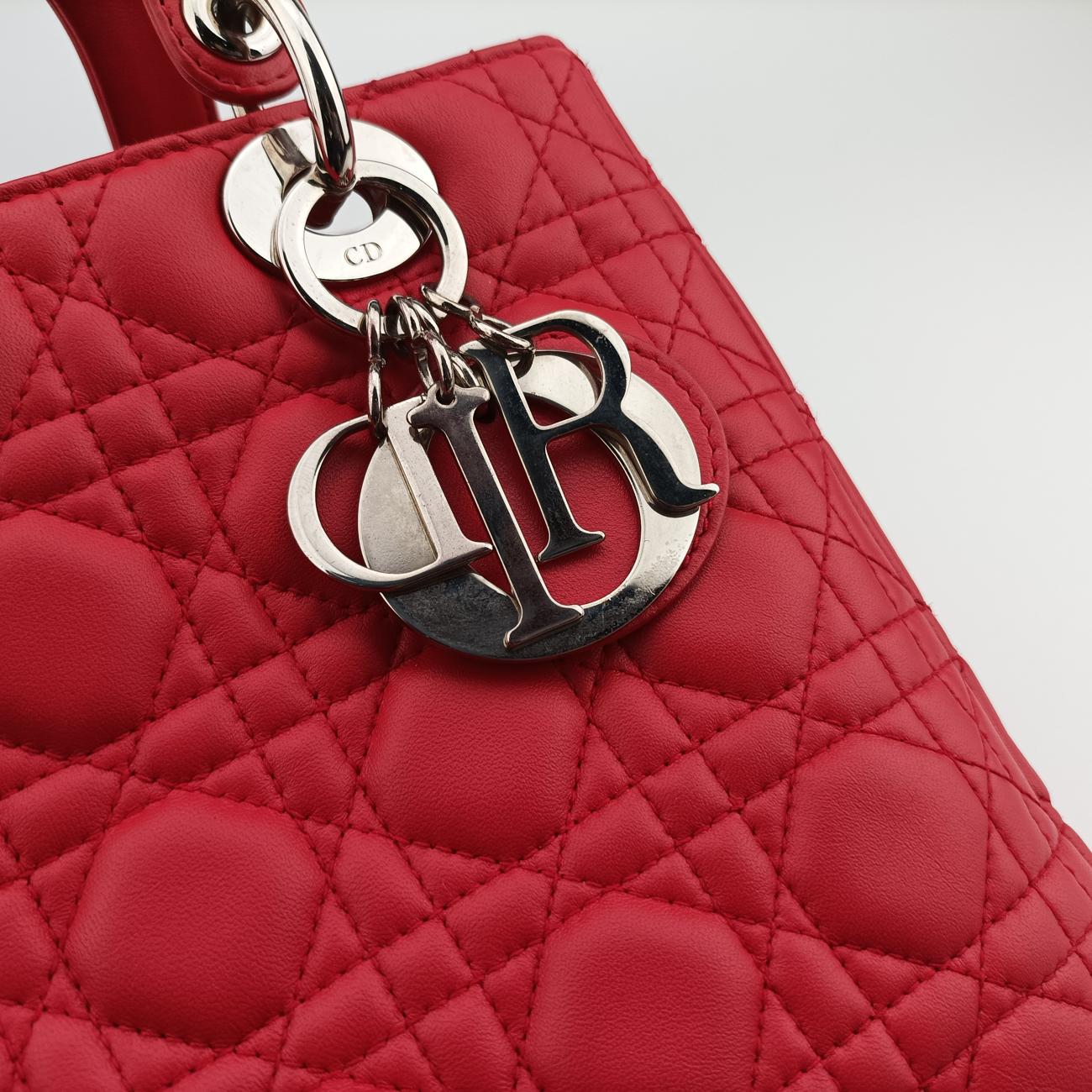 Lady Dior Red lambskin 17-BO-1101レディディオール レッド ラムスキン 17-BO-1101