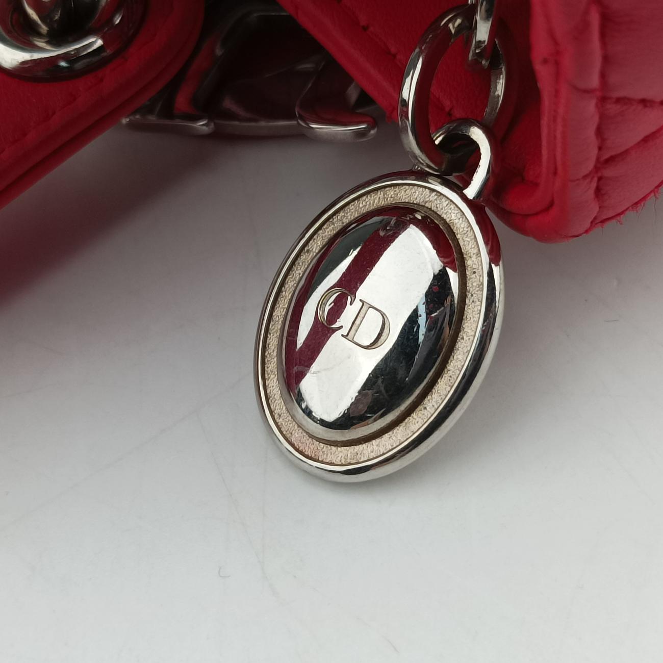 Lady Dior Red lambskin 17-BO-1101レディディオール レッド ラムスキン 17-BO-1101