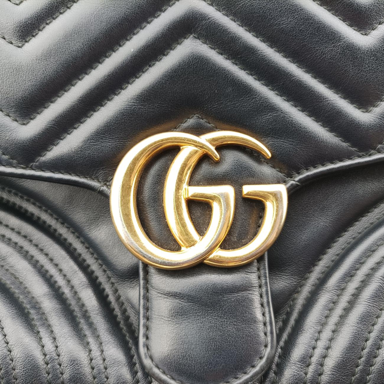 GG Marmont Black Leather 498110 E024924813GGマーモント ブラック レザー 498110 E024924813