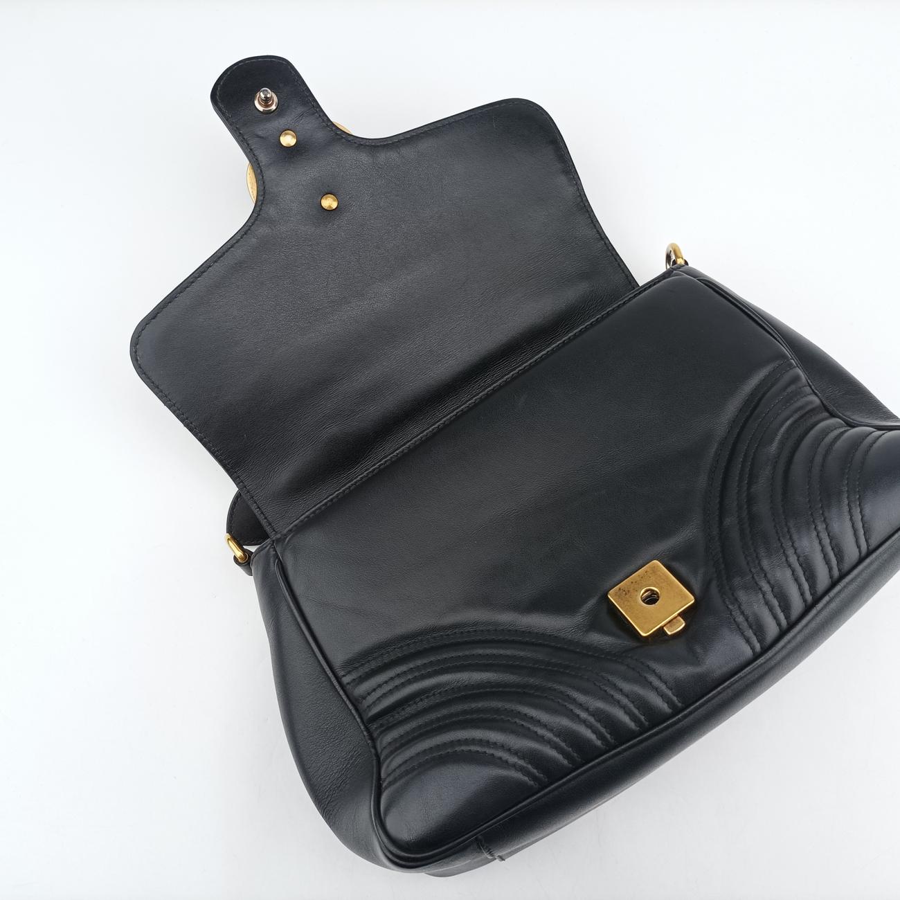 GG Marmont Black Leather 498110 E024924813GGマーモント ブラック レザー 498110 E024924813