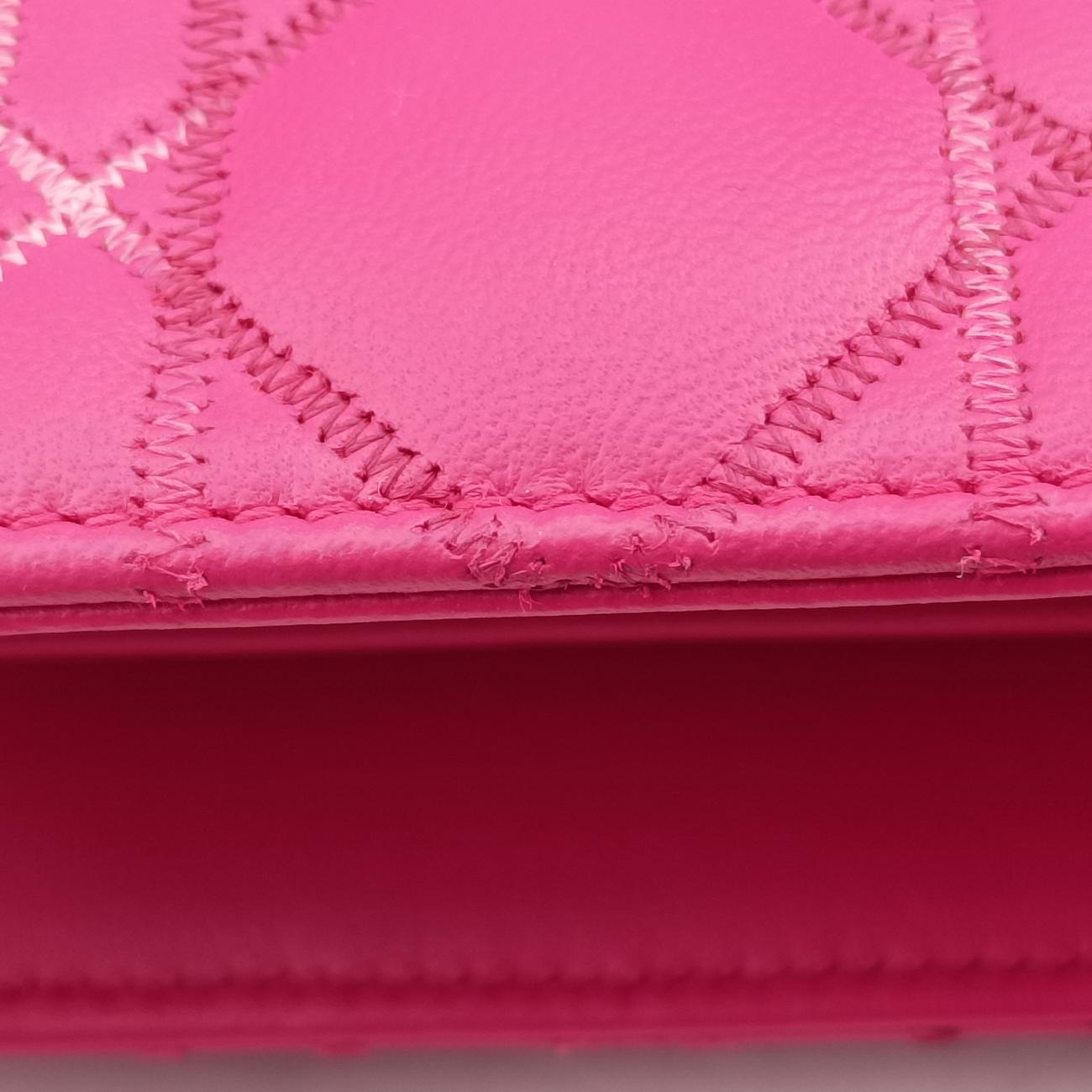 Lady Dior Rose lambskin 01-MA-0111レディディオール ローズ レッド ラムスキン 01-MA-0111