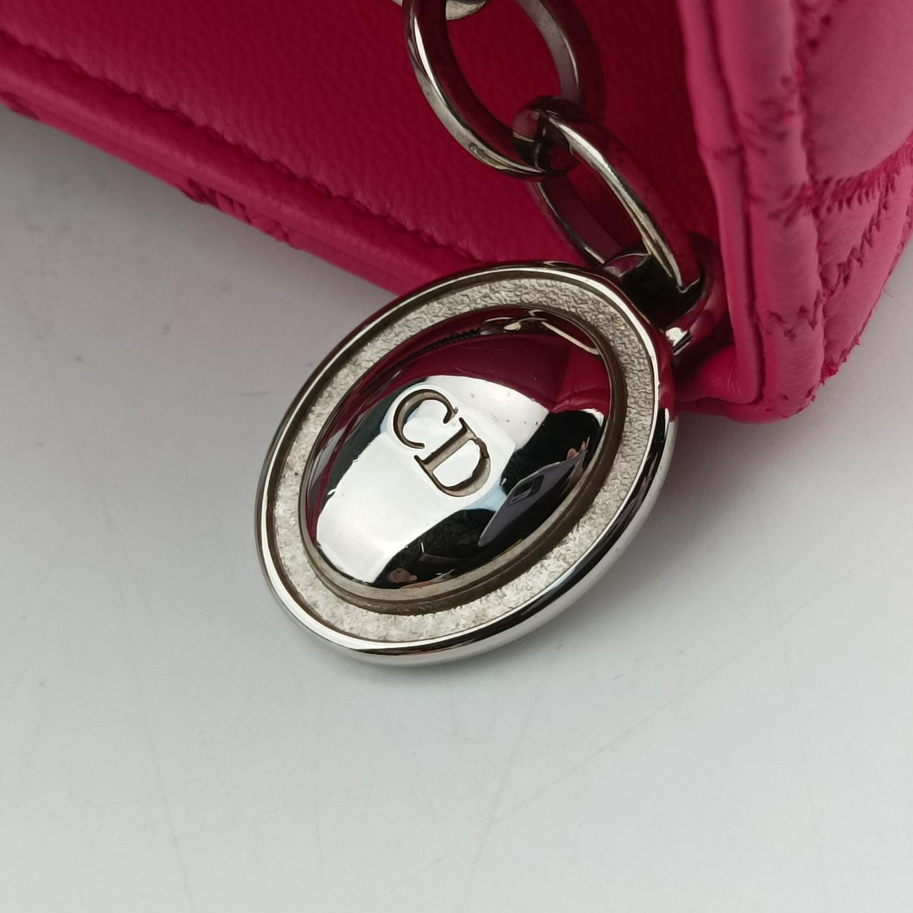 Lady Dior Rose lambskin 01-MA-0111レディディオール ローズ レッド ラムスキン 01-MA-0111