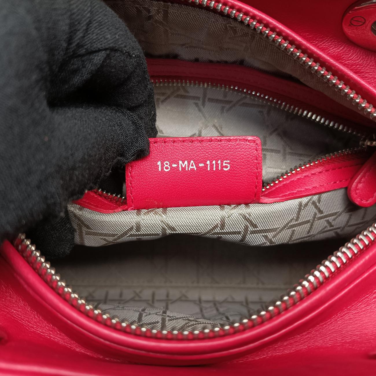 Lady DiorRedlambskin18-MA-1115レディディオールレッドラムスキン18-MA-1115