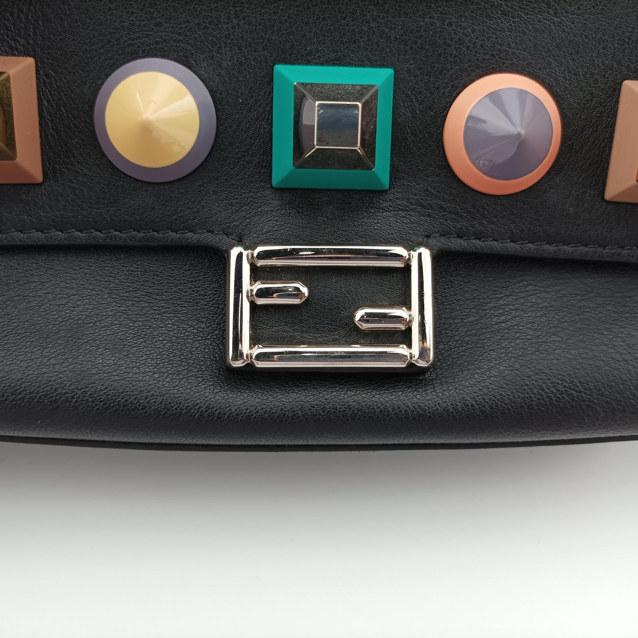 Micro Monster Double Baguette Black×Multicolour Leather 8M0371 8M0371-SF5-178-8241マイクロモンスター ダブルバゲット ブラック×マルチカラー レザー 8M0371 8M0371-SF5-178-8241