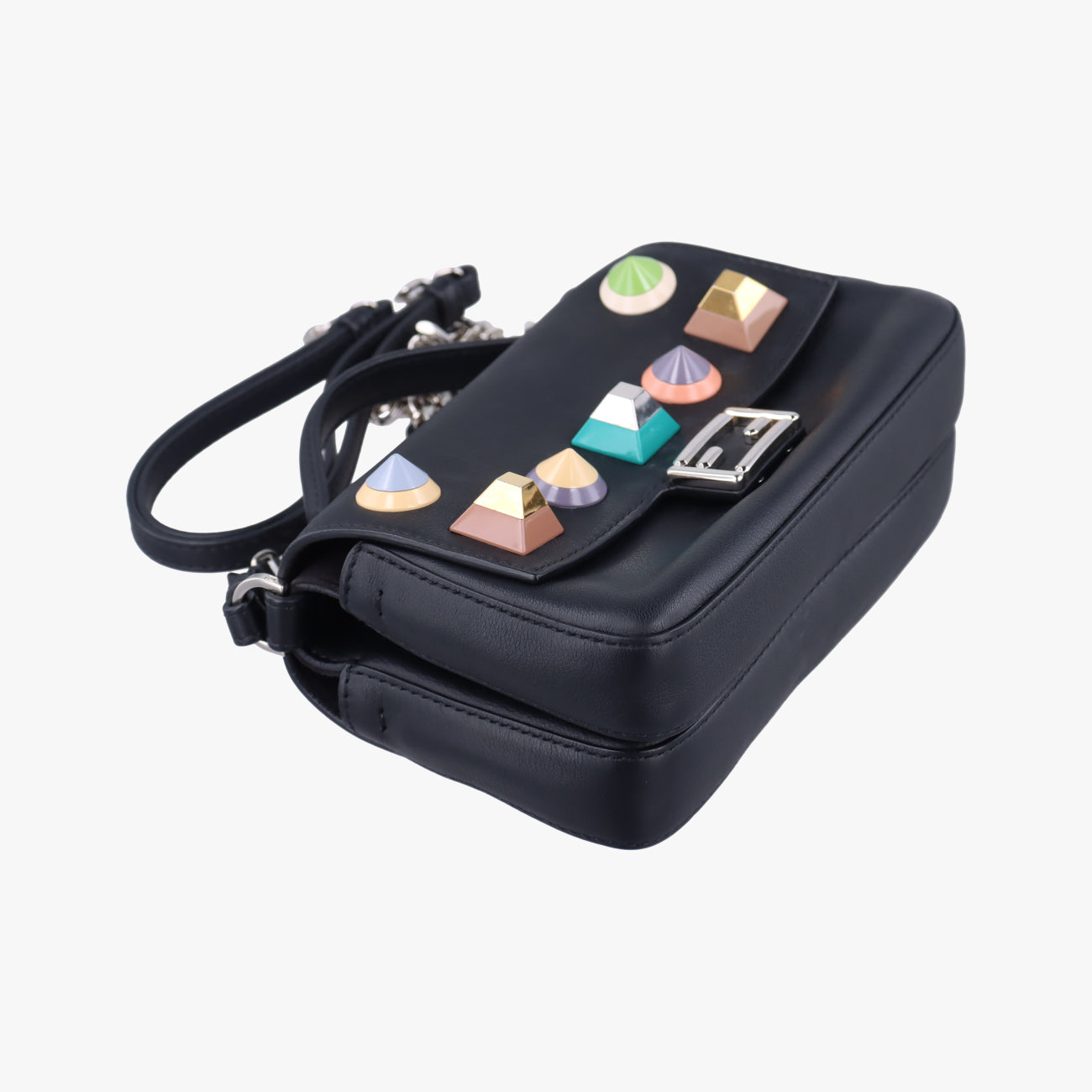 Micro Monster Double Baguette Black×Multicolour Leather 8M0371 8M0371-SF5-178-8241マイクロモンスター ダブルバゲット ブラック×マルチカラー レザー 8M0371 8M0371-SF5-178-8241