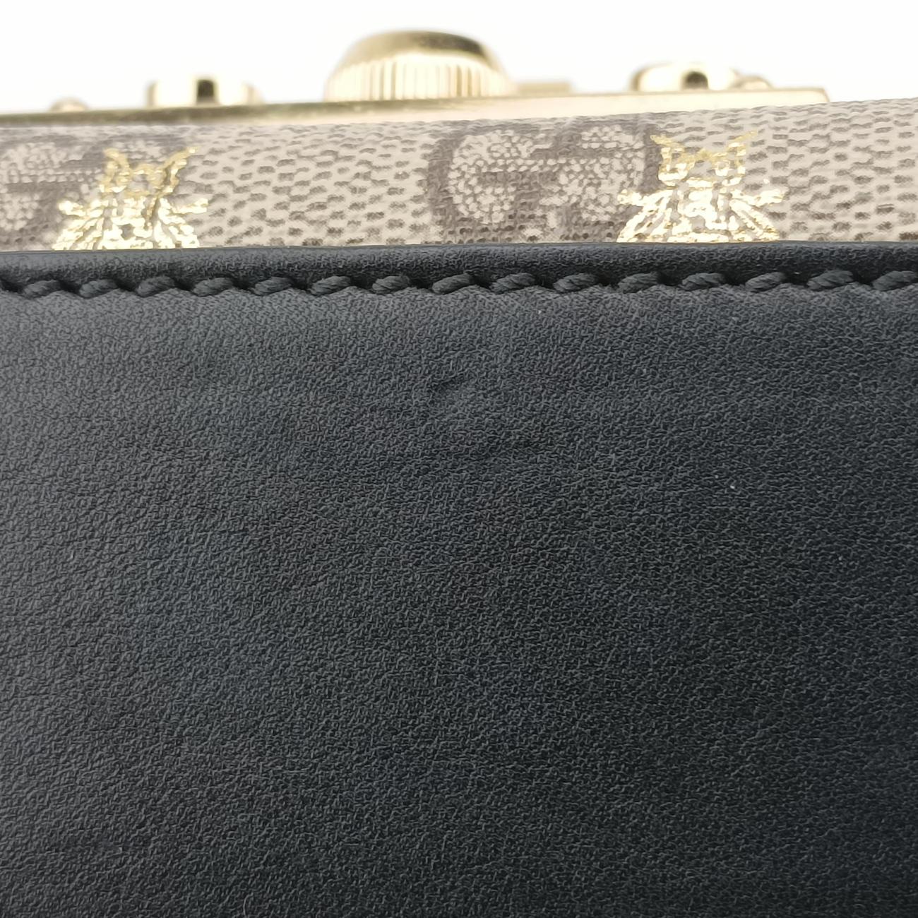 Padlock beige×black PVC coated canvas 409487 A030968460パドロック ベージュ×ブラック PVCコーティングキャンバス 409487 A030968460