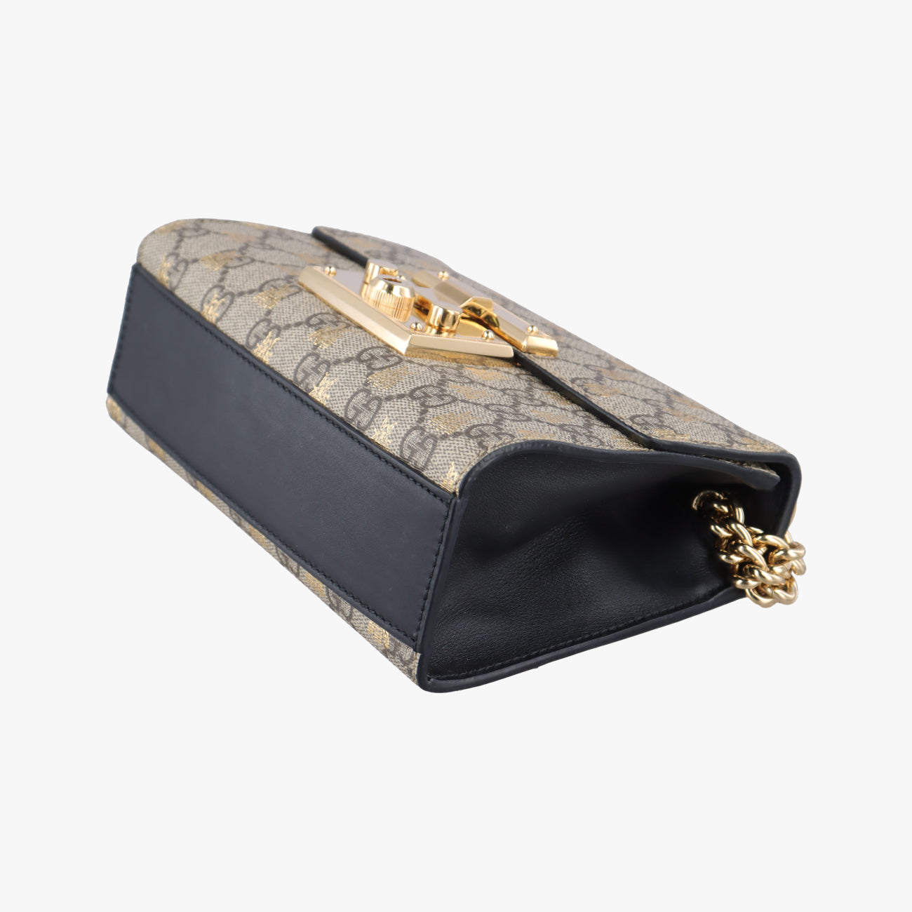 Padlock beige×black PVC coated canvas 409487 A030968460パドロック ベージュ×ブラック PVCコーティングキャンバス 409487 A030968460