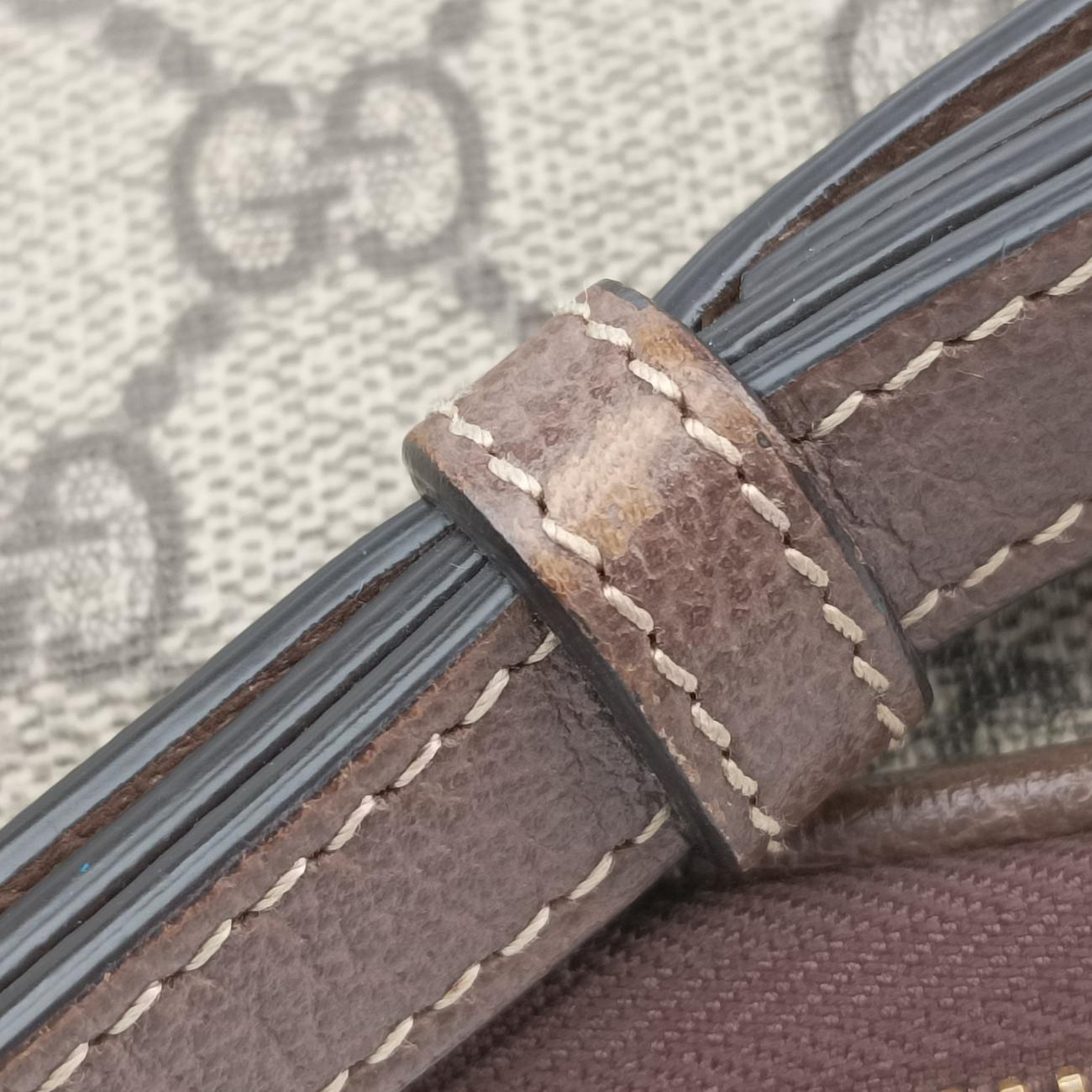 Ophidia Brown×green×red PVC coated canvas × leather 598664 オフィディア ブラウン×グリーン×レッド PVCコーティングキャンバス×レザー 598664
