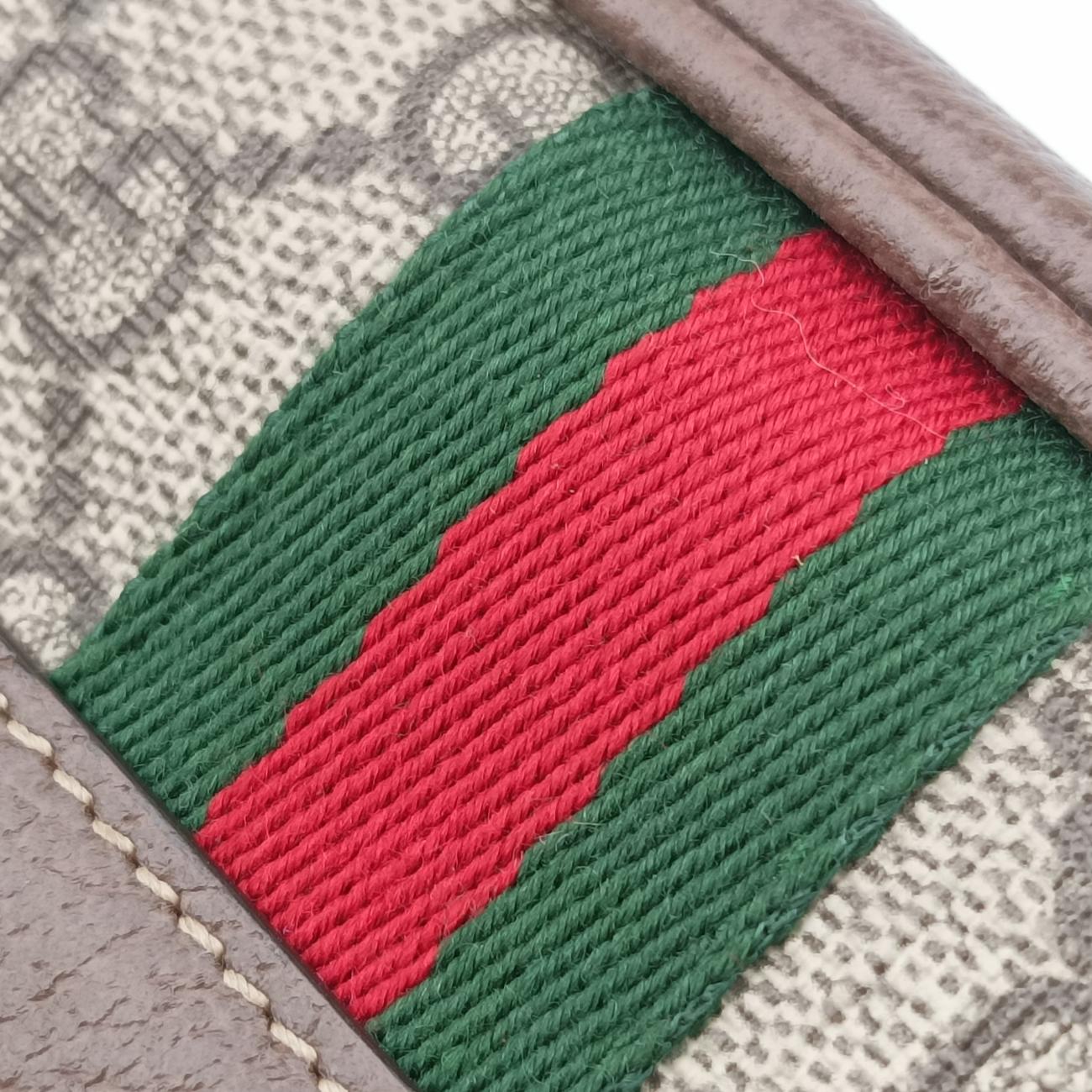 Ophidia Brown×green×red PVC coated canvas × leather 598664 オフィディア ブラウン×グリーン×レッド PVCコーティングキャンバス×レザー 598664