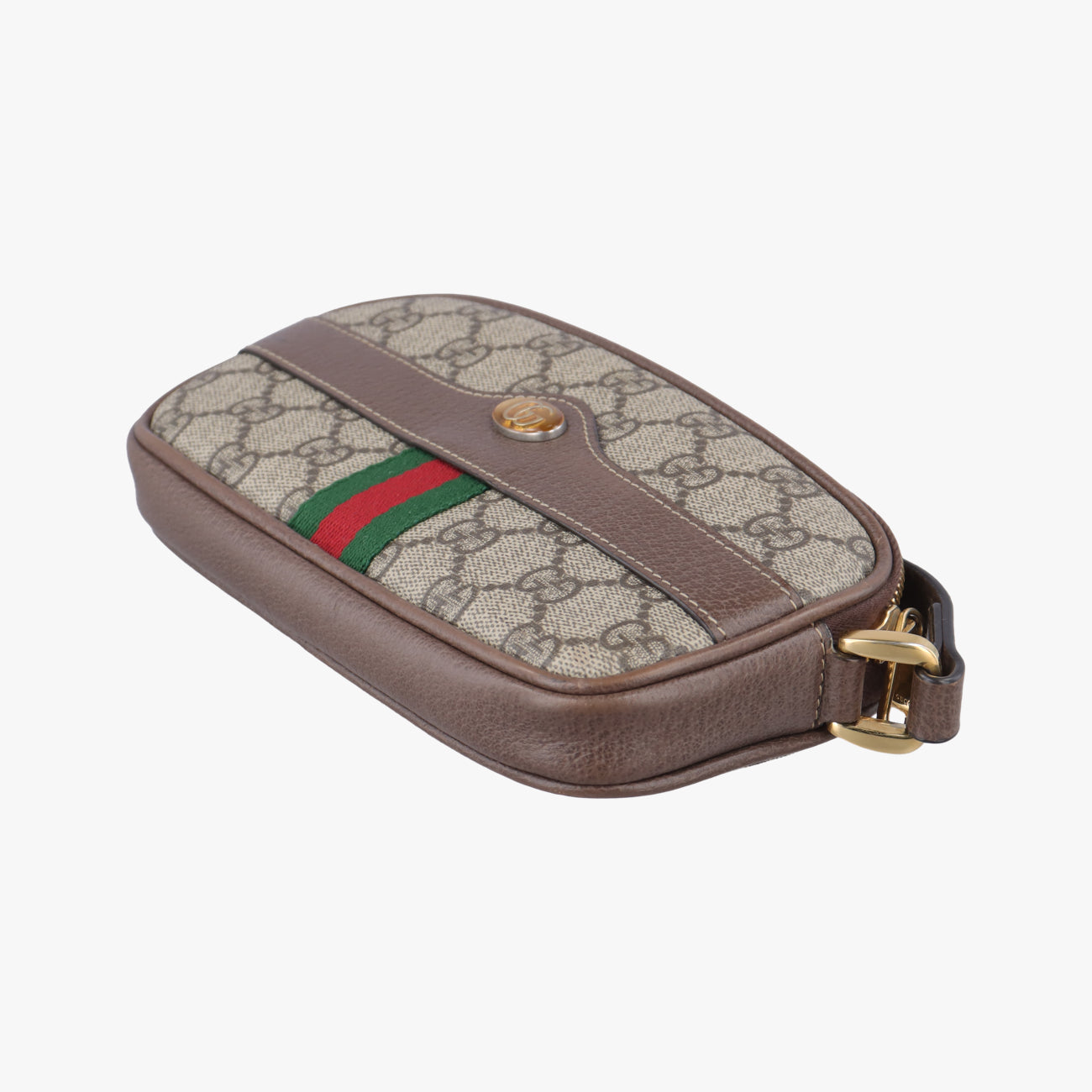 Ophidia Brown×green×red PVC coated canvas × leather 598664 オフィディア ブラウン×グリーン×レッド PVCコーティングキャンバス×レザー 598664