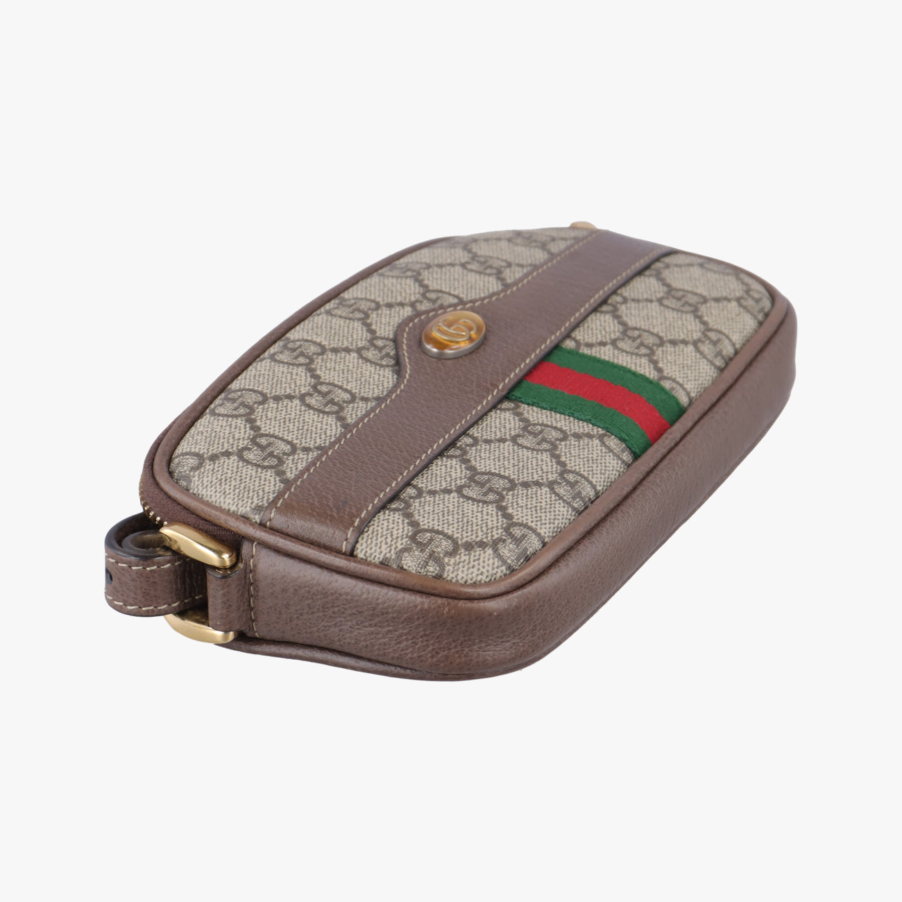 Ophidia Brown×green×red PVC coated canvas × leather 598664 オフィディア ブラウン×グリーン×レッド PVCコーティングキャンバス×レザー 598664