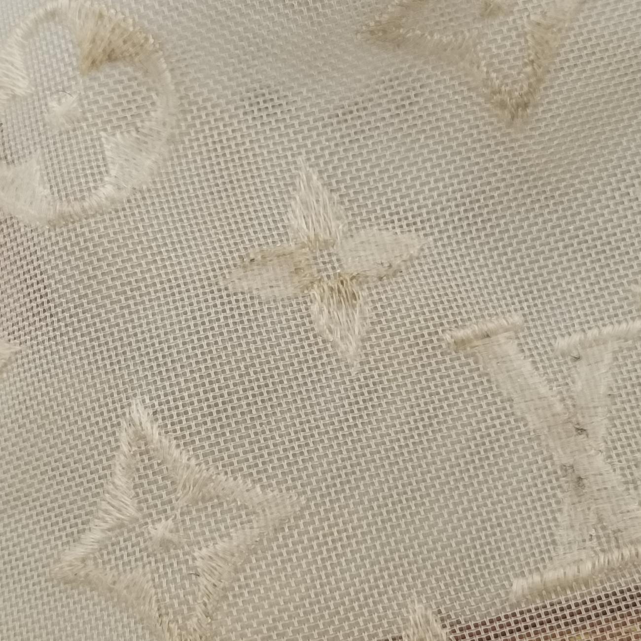 Transparence Lockit East West white Ikat nylon canvas× leather M40701 FO0142トランスペアレンス ロックイット イーストウエスト ホワイト イカットナイロンキャンバス×レザー M40701 FO0142