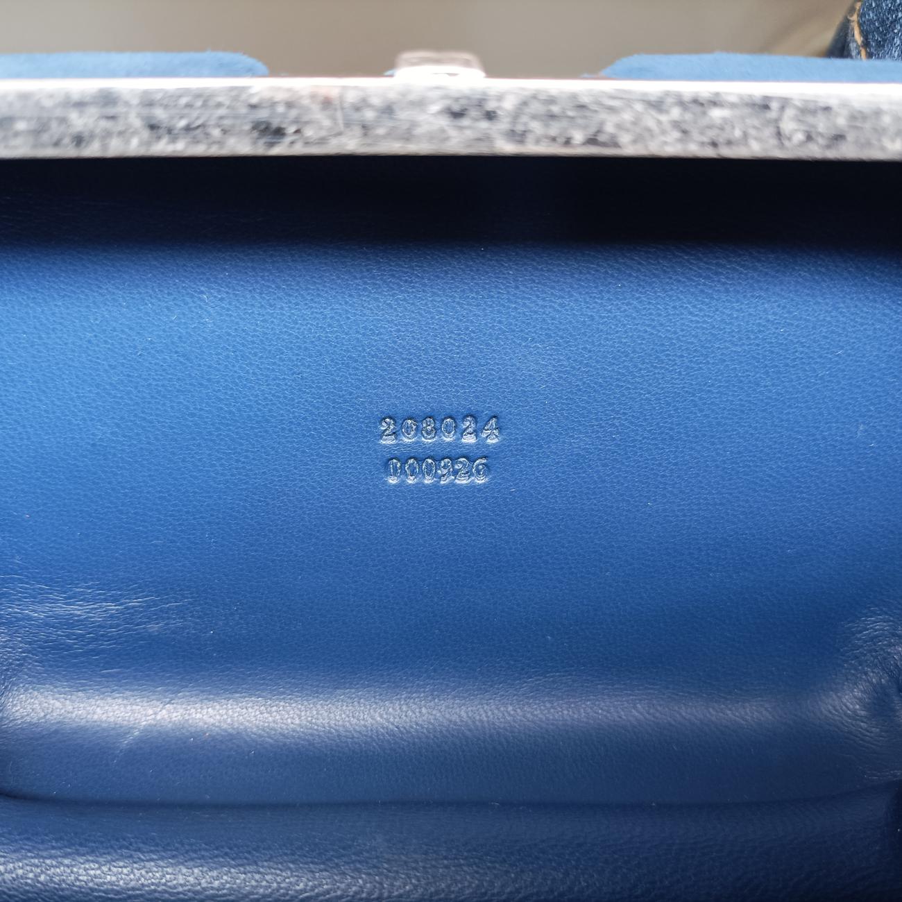 skull clutch Blue Suede×Denim 208024 000926スカルクラッチ ブルー スエード×デニム 208024 000926