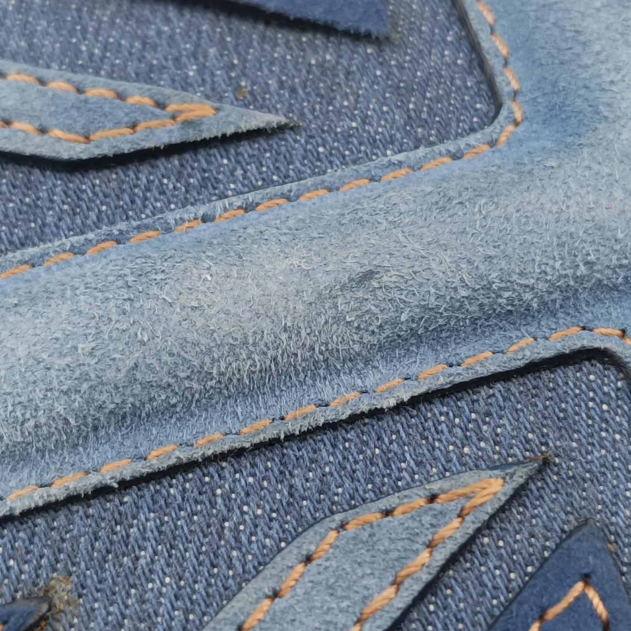 skull clutch Blue Suede×Denim 208024 000926スカルクラッチ ブルー スエード×デニム 208024 000926