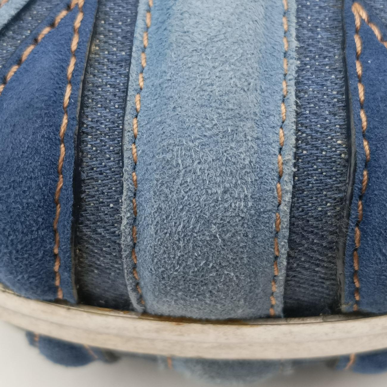 skull clutch Blue Suede×Denim 208024 000926スカルクラッチ ブルー スエード×デニム 208024 000926