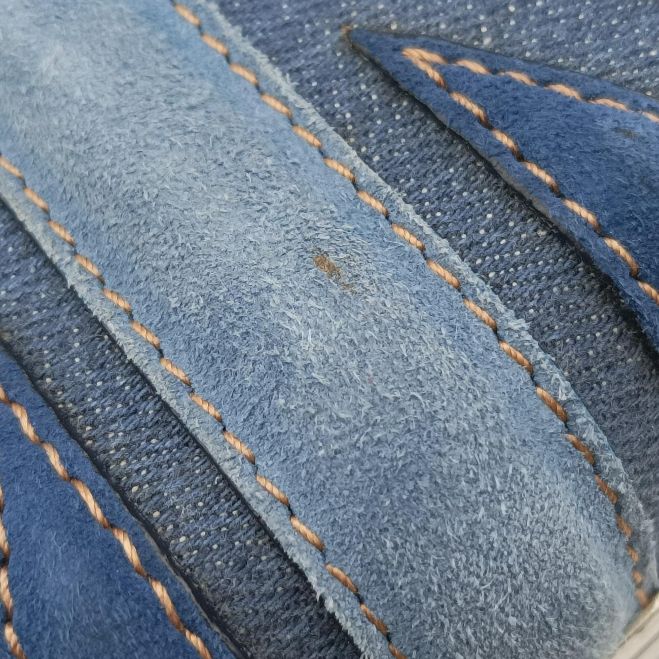 skull clutch Blue Suede×Denim 208024 000926スカルクラッチ ブルー スエード×デニム 208024 000926