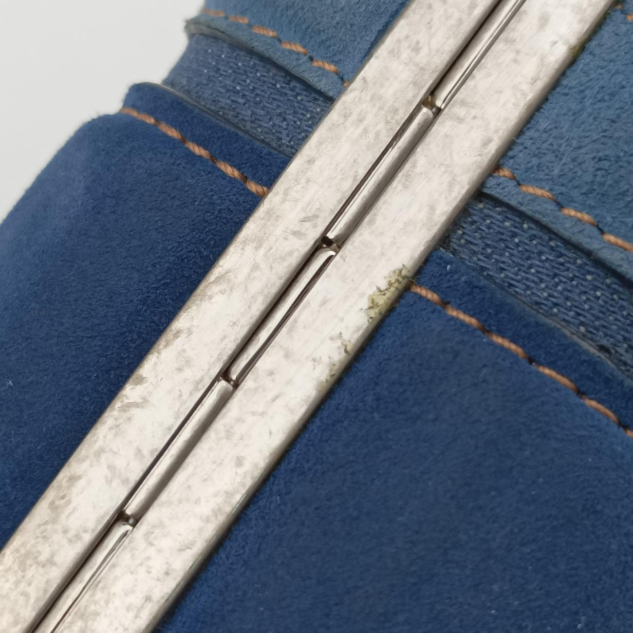 skull clutch Blue Suede×Denim 208024 000926スカルクラッチ ブルー スエード×デニム 208024 000926