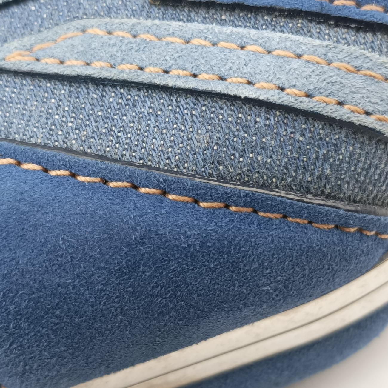 skull clutch Blue Suede×Denim 208024 000926スカルクラッチ ブルー スエード×デニム 208024 000926