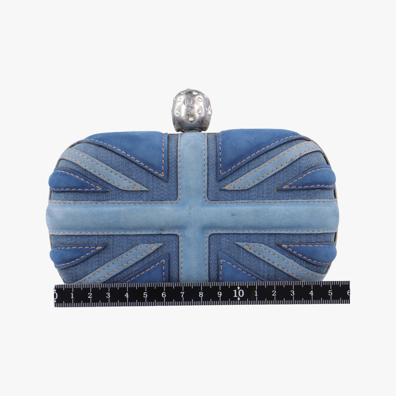 skull clutch Blue Suede×Denim 208024 000926スカルクラッチ ブルー スエード×デニム 208024 000926