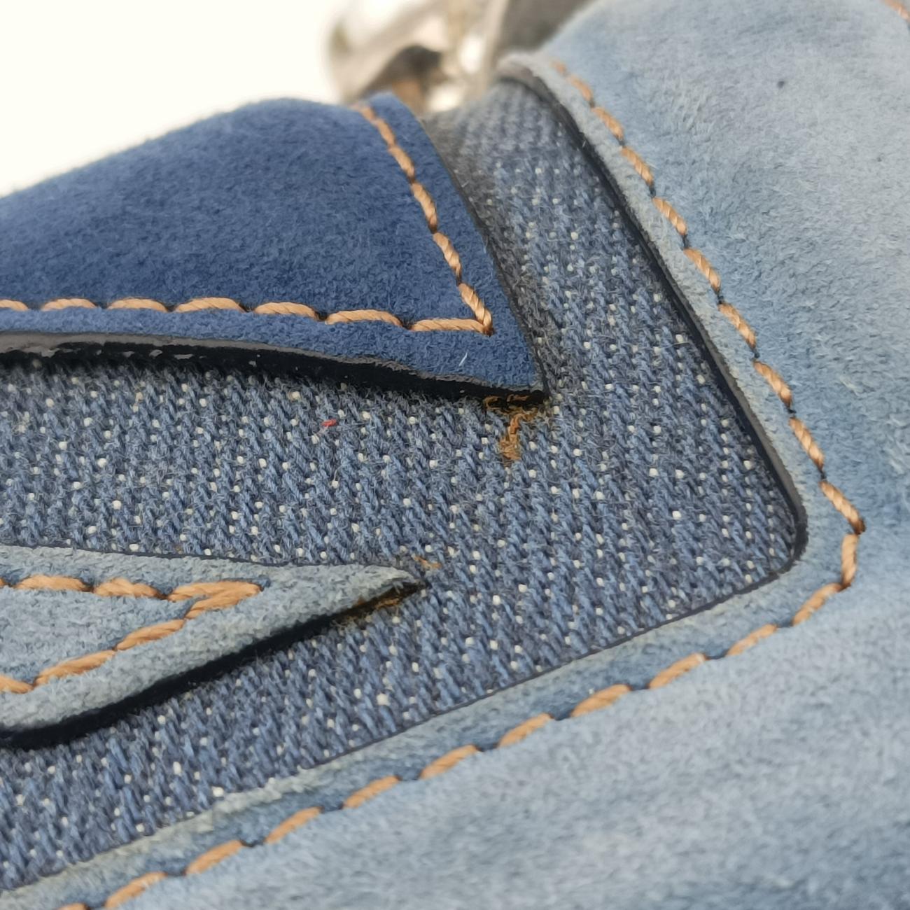 skull clutch Blue Suede×Denim 208024 000926スカルクラッチ ブルー スエード×デニム 208024 000926