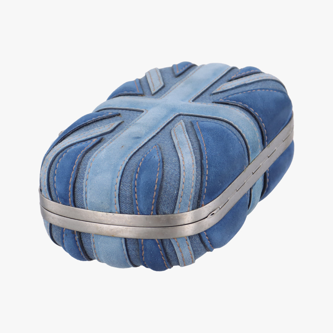 skull clutch Blue Suede×Denim 208024 000926スカルクラッチ ブルー スエード×デニム 208024 000926