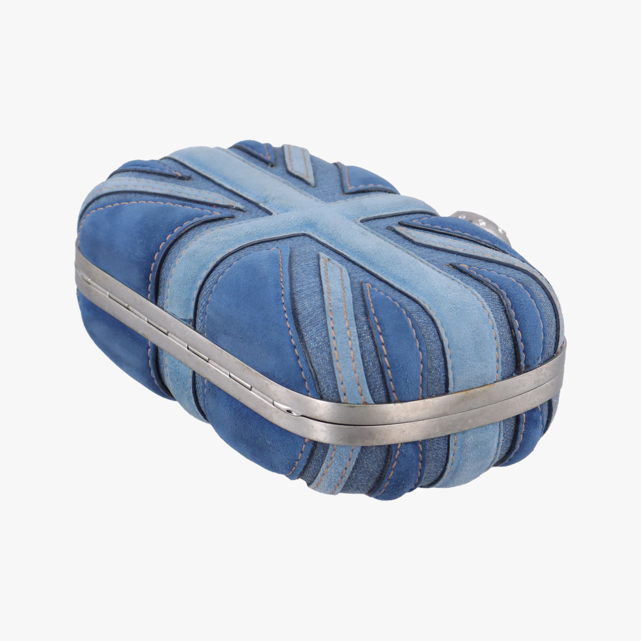 skull clutch Blue Suede×Denim 208024 000926スカルクラッチ ブルー スエード×デニム 208024 000926