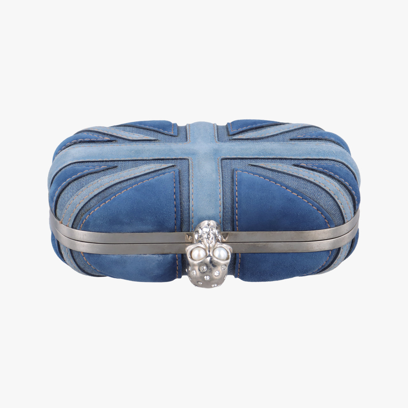 skull clutch Blue Suede×Denim 208024 000926スカルクラッチ ブルー スエード×デニム 208024 000926