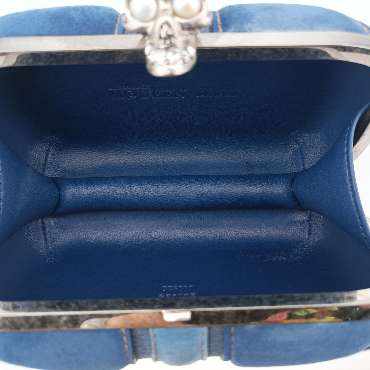 skull clutch Blue Suede×Denim 208024 000926スカルクラッチ ブルー スエード×デニム 208024 000926