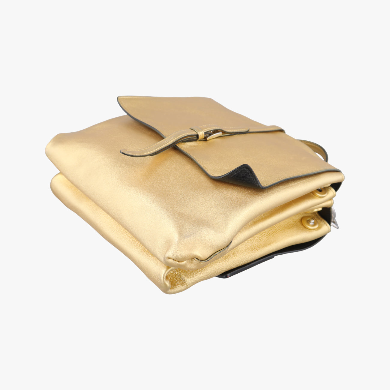 Double Flap Turn Lock Golden Leather 7/Gダブルフラップターンロック ゴールド レザー 7/G