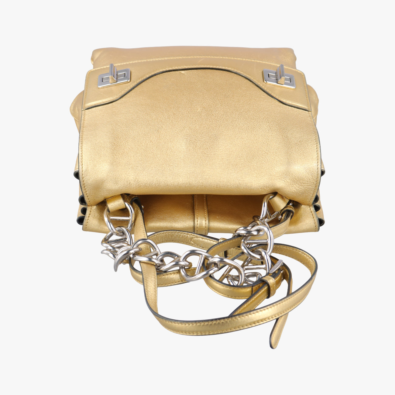 Double Flap Turn Lock Golden Leather 7/Gダブルフラップターンロック ゴールド レザー 7/G