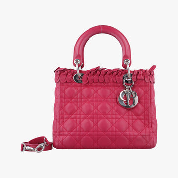 Lady Dior Rose lambskin 96-MA-0171レディディオール ローズ レッド ラムスキン 96-MA-0171