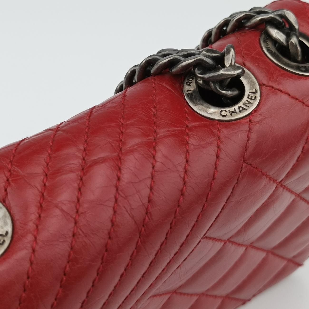 Coco Boy Flap Red lambskin 20640482ココボーイ シングルフラップ レッド ラムスキン A92796 20640482