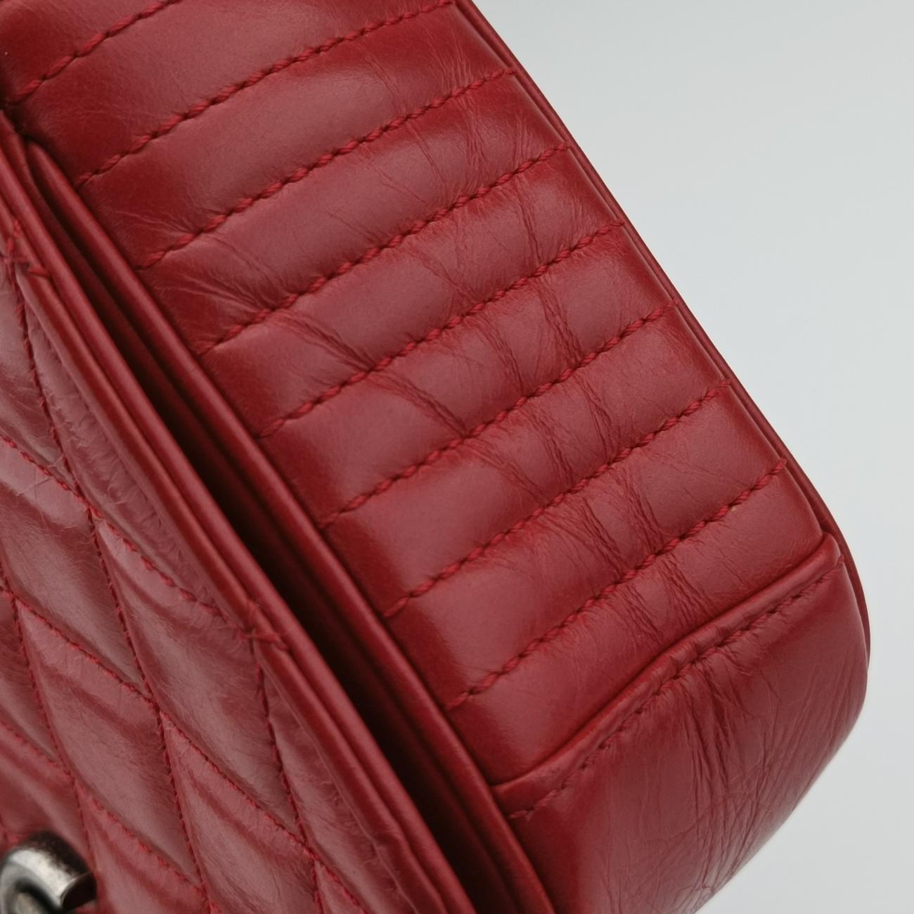 Coco Boy Flap Red lambskin 20640482ココボーイ シングルフラップ レッド ラムスキン A92796 20640482