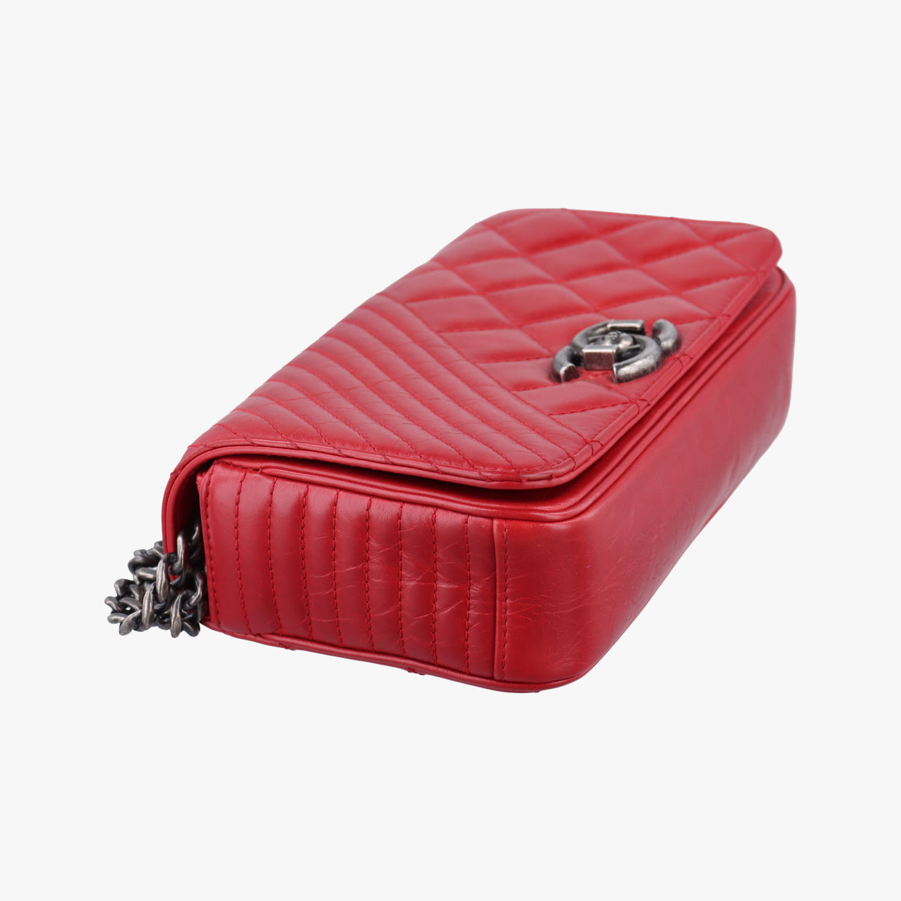 Coco Boy Flap Red lambskin 20640482ココボーイ シングルフラップ レッド ラムスキン A92796 20640482